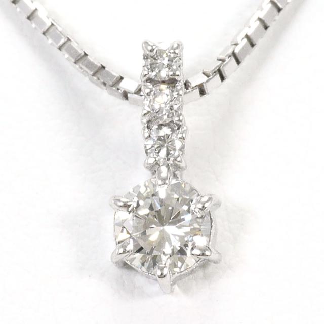 【通常価格より15%OFF】PT900 プラチナ K18 18金 WG ホワイトゴールド ネックレス ダイヤ 0.28ct ダイヤ 0.06ct VS2 鑑定書 総重量約4.5g 約45cm 中古ジュエリー 83,215円