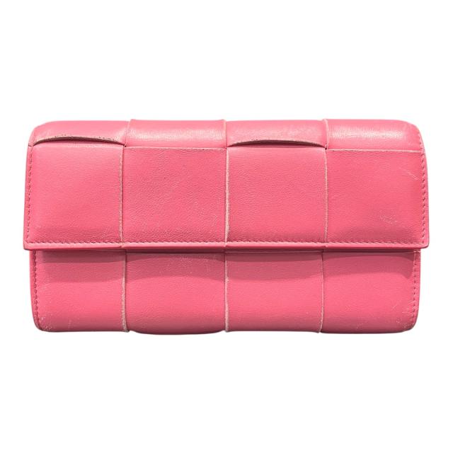 ボッテガヴェネタ カセット ラージフラップウォレット 長財布 レザー 667433 レディース 【中古】