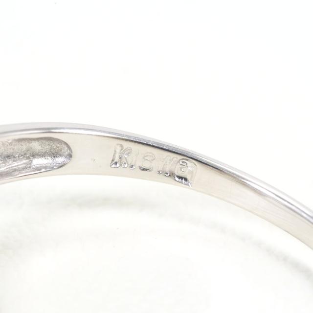 K18 18金 WG ホワイトゴールド リング・指輪 15号 ダイヤ 0.10ct 総重量約1.7g 中古ジュエリー_3