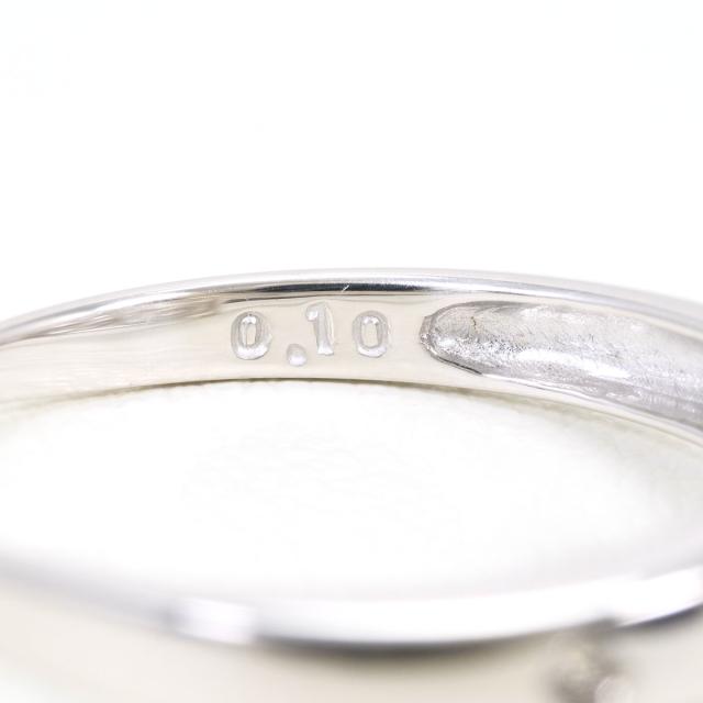 K18 18金 WG ホワイトゴールド リング・指輪 15号 ダイヤ 0.10ct 総重量約1.7g 中古ジュエリー_4