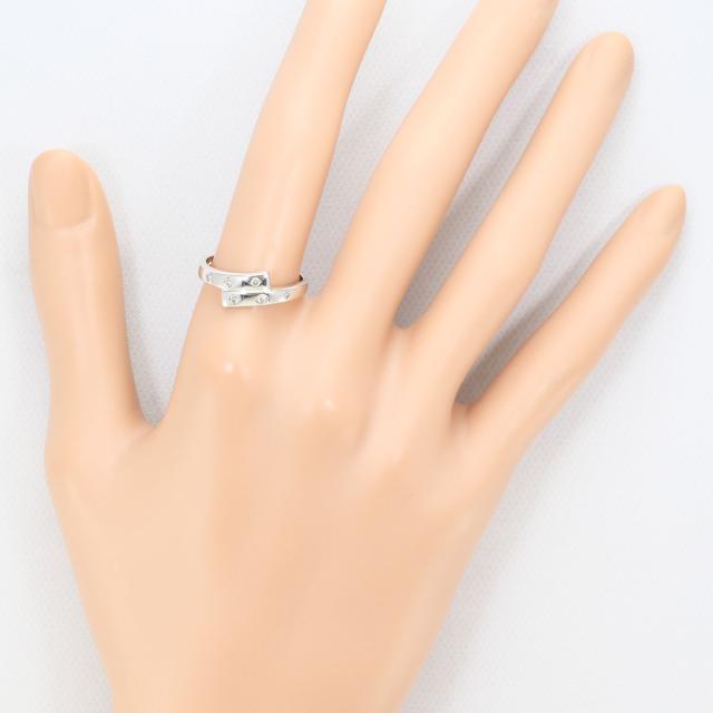 K18 18金 WG ホワイトゴールド リング・指輪 15号 ダイヤ 0.10ct 総重量約1.7g 中古ジュエリー_5