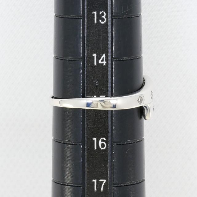 K18 18金 WG ホワイトゴールド リング・指輪 15号 ダイヤ 0.10ct 総重量約1.7g 中古ジュエリー_6