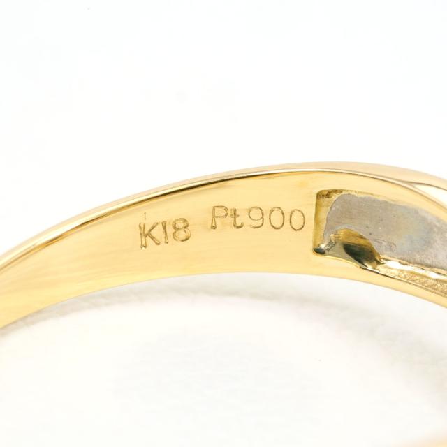 PT900 プラチナ K18 18金 YG イエローゴールド リング・指輪 11.5号 ダイヤ 0.09ct 総重量約2.1g 中古ジュエリー_4