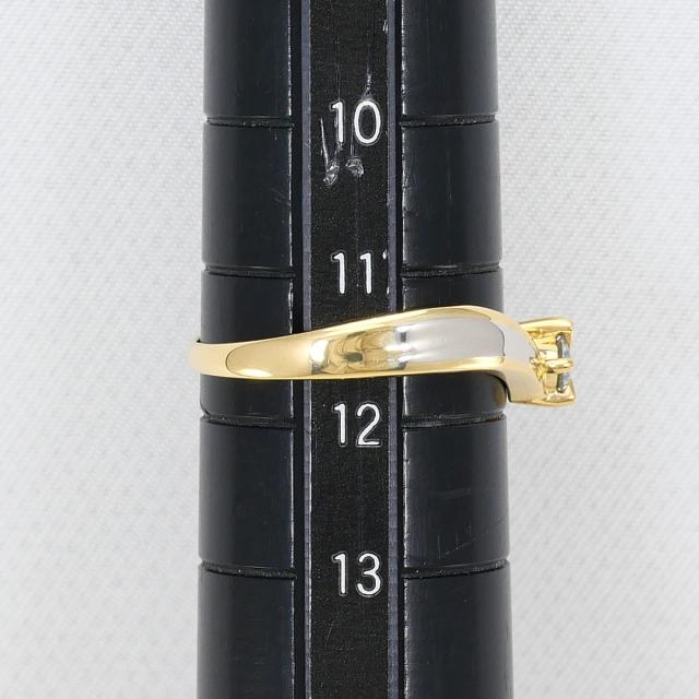 PT900 プラチナ K18 18金 YG イエローゴールド リング・指輪 11.5号 ダイヤ 0.09ct 総重量約2.1g 中古ジュエリー_6