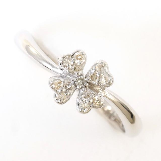 【通常価格より10%OFF】K14 14金 WG ホワイトゴールド リング・指輪 11号 ダイヤ 0.10ct 総重量約1.5g 中古ジュエリー