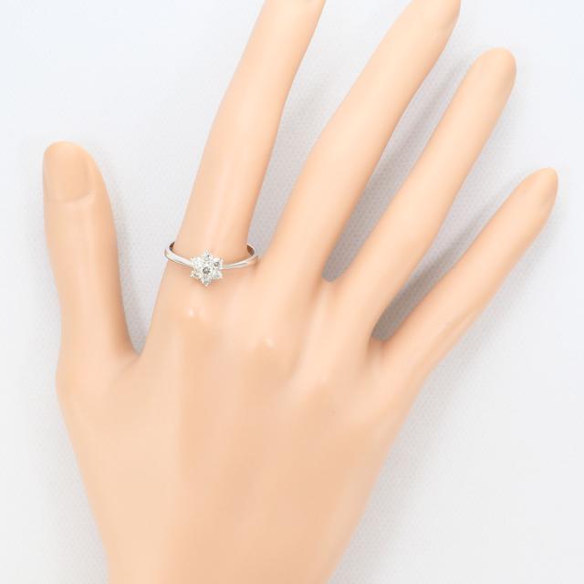 K14 14金 WG ホワイトゴールド リング・指輪 20号 ダイヤ 0.50ct 総重量約1.5g 中古ジュエリー_5