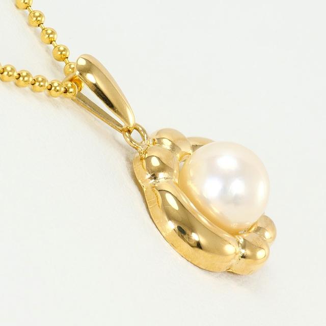 K18 18金 YG 黄色ゴールド 首飾り パール 総掛け目約3.0g 約40糎 中古宝飾品