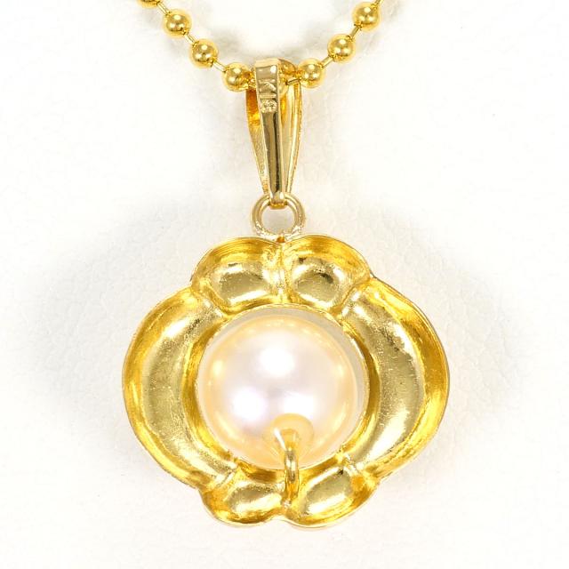 K18 18金 YG 黄色ゴールド 首飾り パール 総掛け目約3.0g 約40糎 中古宝飾品