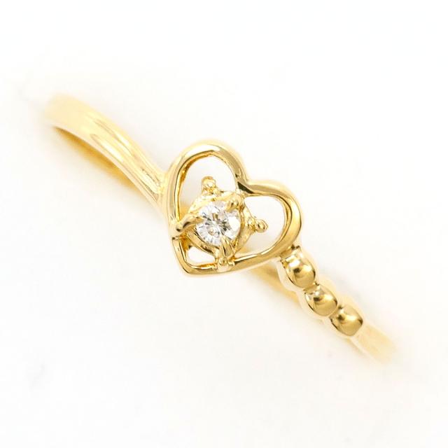 K18 18金 YG イエローゴールド リング・指輪 10号 ダイヤ 総重量約1.0g 中古ジュエリー