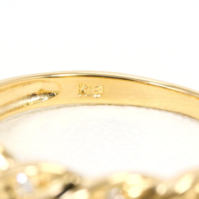 K18 18金 YG イエローゴールド リング・指輪 9号 ダイヤ 0.04ct 総重量約1.9g 中古ジュエリー_3