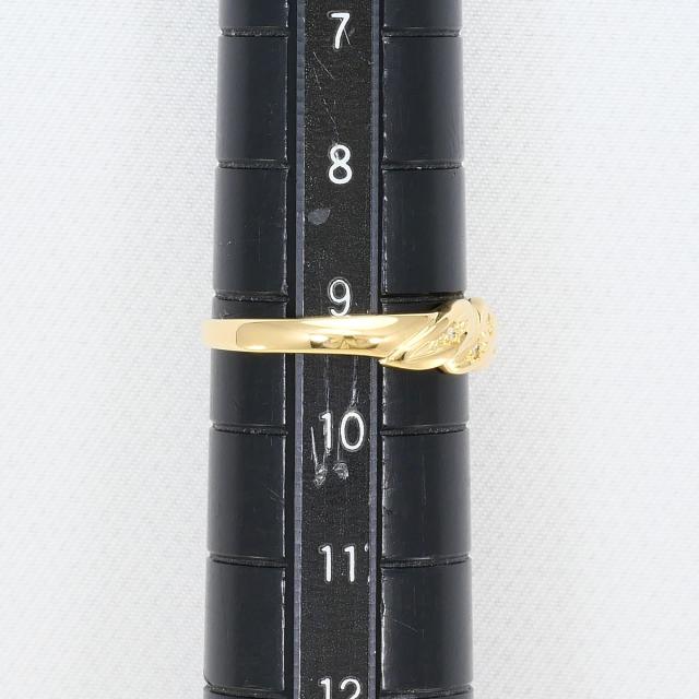 K18 18金 YG イエローゴールド リング・指輪 9号 ダイヤ 0.04ct 総重量約1.9g 中古ジュエリー_6