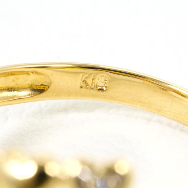 K18 18金 YG イエローゴールド リング・指輪 12号 ダイヤ 0.02ct 総重量約1.8g 中古ジュエリー_3