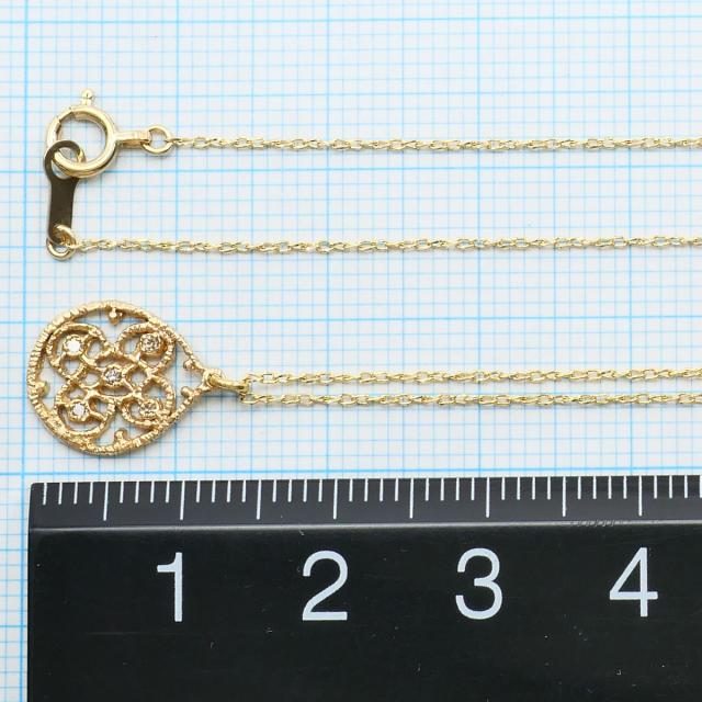 K10 10金 YG イエローゴールド ネックレス ダイヤ 総重量約1.5g 約49cm 中古ジュエリー_3