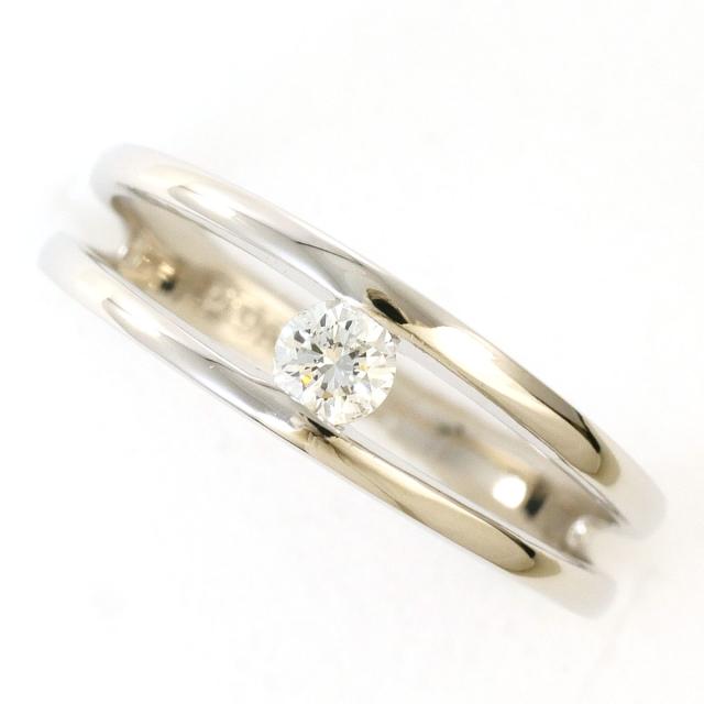 PT900 プラチナ リング・指輪 12号 ダイヤ 0.14 ct 総重量約3.5g 中古 