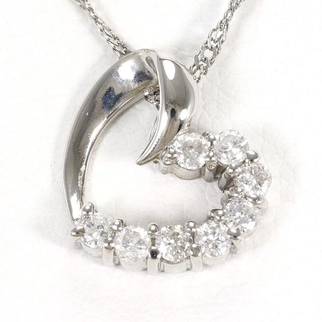 PT850 プラチナ PT900 プラチナ ネックレス ダイヤ 0.18ct 総重量約2.6g 約42cm 中古ジュエリー