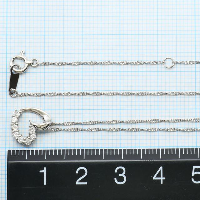 PT850 プラチナ PT900 プラチナ ネックレス ダイヤ 0.18ct 総重量約2.6g 約42cm 中古ジュエリー_3