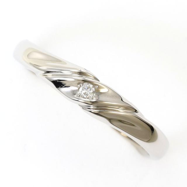 PT950 プラチナ リング・指輪 16号 ダイヤ 0.02 ct 総重量約4.6g 中古ジュエリー