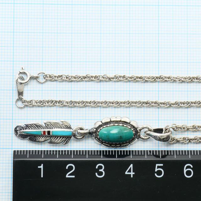 シルバー ネックレス ターコイズ 総重量約9.9g 約45cm 中古ジュエリー_3