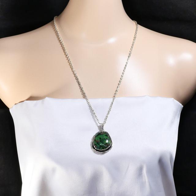 シルバー ネックレス ターコイズ 総重量約32.7g 約61cm 中古ジュエリー_4