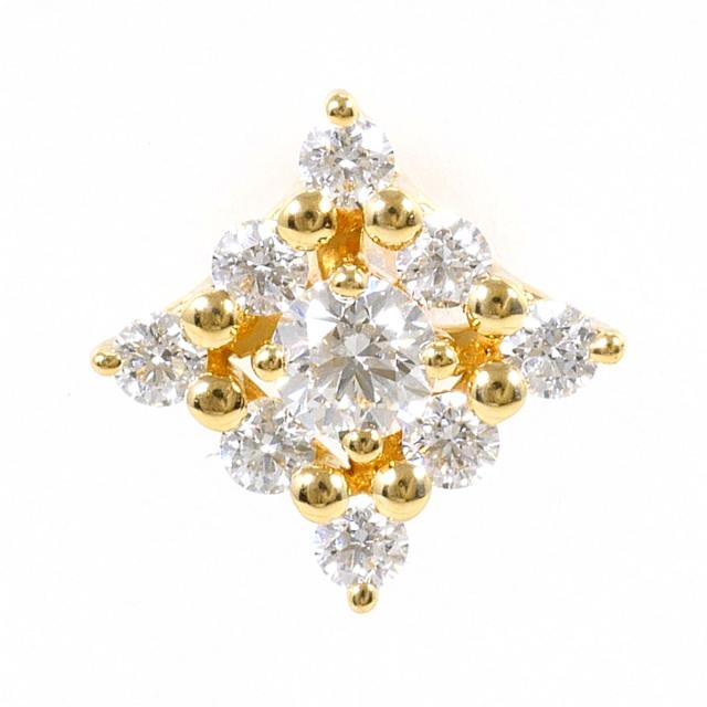 K18 18金 YG イエローゴールド ピアス(片耳) ダイヤ 0.30ct 総重量約 