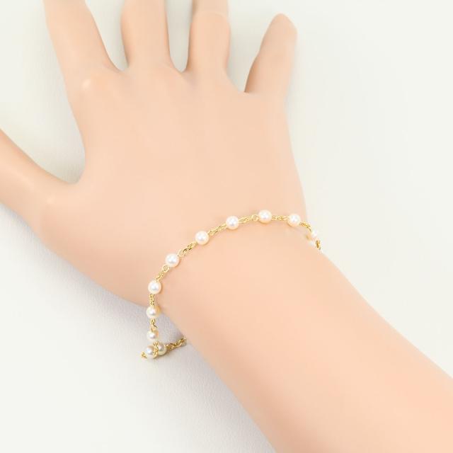 K18 18金 YG イエローゴールド ブレスレット パール 総重量約3.2g 約19cm 中古ジュエリー_2