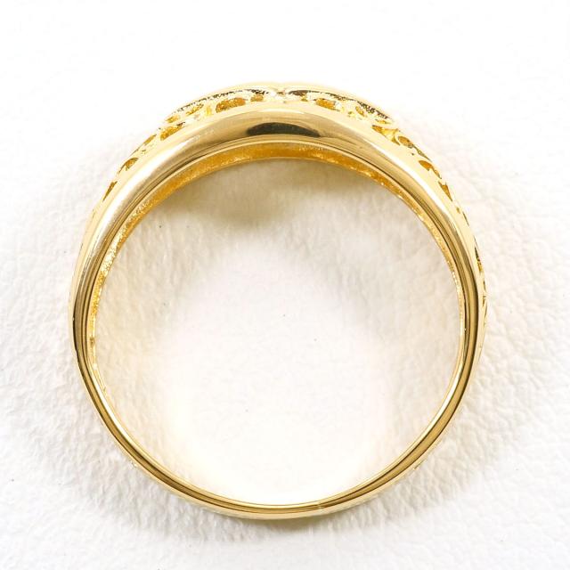 K18 18金 YG イエローゴールド リング・指輪 7.5号 ダイヤ 0.05ct 総重量約2.1g 中古ジュエリー_1