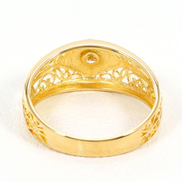 K18 18金 YG イエローゴールド リング・指輪 7.5号 ダイヤ 0.05ct 総重量約2.1g 中古ジュエリー_2