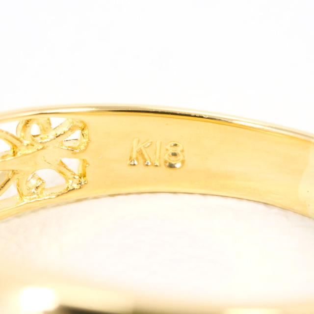 K18 18金 YG イエローゴールド リング・指輪 7.5号 ダイヤ 0.05ct 総重量約2.1g 中古ジュエリー_3