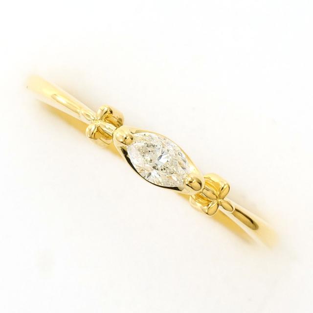 K18 18金 YG イエローゴールド リング・指輪 9号 ダイヤ 0.15ct 総重量約1.6g 中古ジュエリー