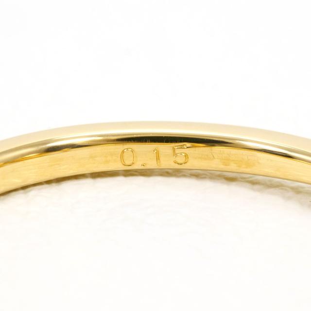 K18 18金 YG イエローゴールド リング・指輪 9号 ダイヤ 0.15ct 総重量約1.6g 中古ジュエリー_4