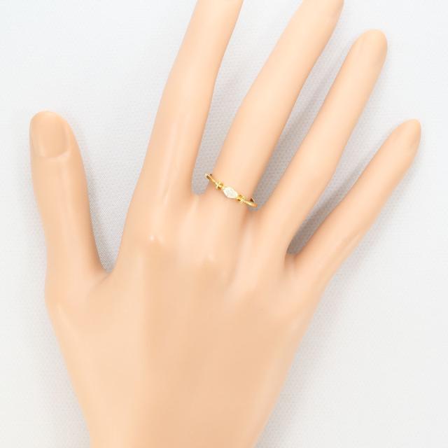 K18 18金 YG イエローゴールド リング・指輪 9号 ダイヤ 0.15ct 総重量約1.6g 中古ジュエリー_5
