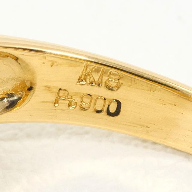 PT900 プラチナ K18 18金 YG イエローゴールド リング・指輪 11号 ダイヤ 0.33ct 鑑別書 総重量約4.2g 中古ジュエリー_4