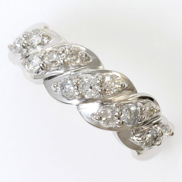 PT900 プラチナ リング・指輪 11.5号 ダイヤ 0.50 ct 鑑別書 総重量約4.2g 中古ジュエリー