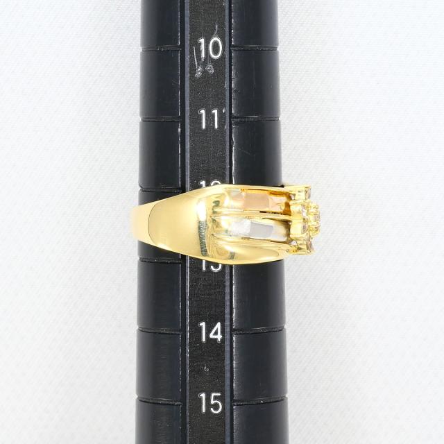 K18 18金 YG イエローゴールド PT900 プラチナ リング・指輪 12.5号 ダイヤ 鑑別書 総重量約4.8g 中古ジュエリー_6
