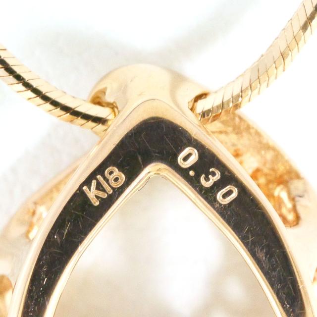K18 18金 PG ピンクゴールド ネックレス ダイヤ 0.30ct 鑑別書 総重量約3.5g 約45cm 中古ジュエリー_3