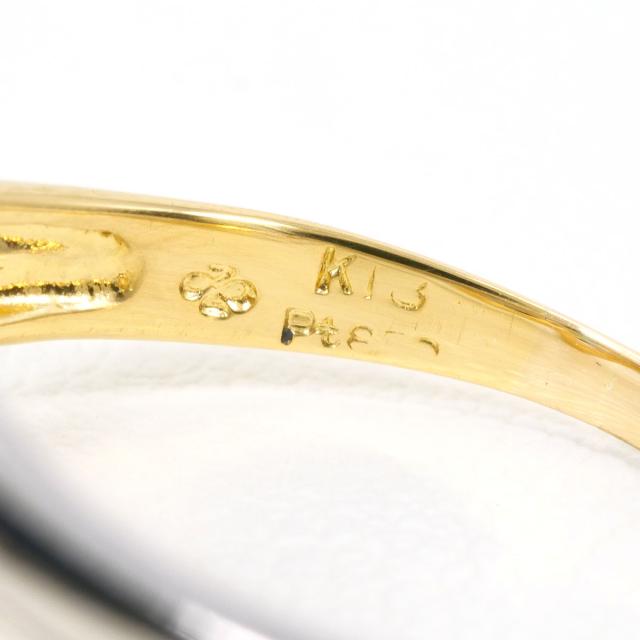 PT850 プラチナ K18 18金 YG イエローゴールド リング・指輪 16号 エメラルド 0.16ct ダイヤ 0.03ct 総重量約3.1g ジュエリー 中古_4