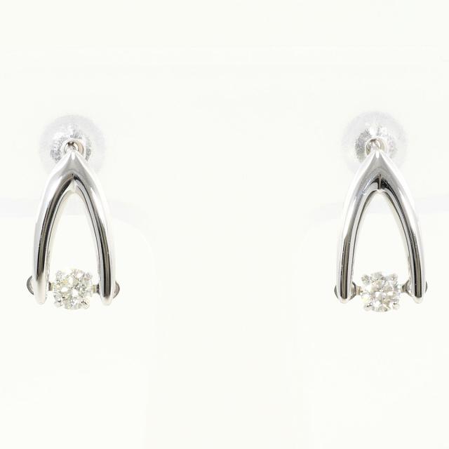 K18 18金 WG ホワイトゴールド ピアス ダイヤ 0.10ct 総重量約0.9g ジュエリー 中古