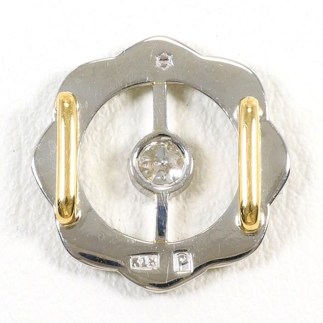 帯留め PT1000 プラチナ K18 18金 YG イエローゴールド ダイヤ 総重量約2.6g ジュエリー 中古_1