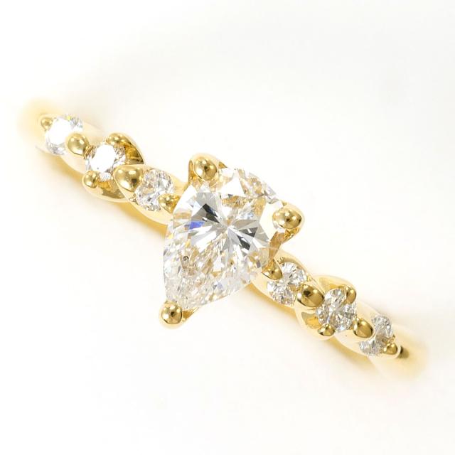 K18 18金 YG イエローゴールド リング・指輪 9号 ダイヤ 0.11 ct 