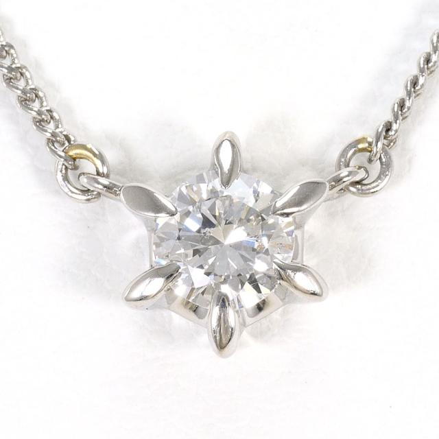 【通常価格より15%OFF】PT900 プラチナ PT850 プラチナ ネックレス ダイヤ 0.403 ct SI1 鑑定書 総重量約4.1g 約40cm ジュエリー 中古