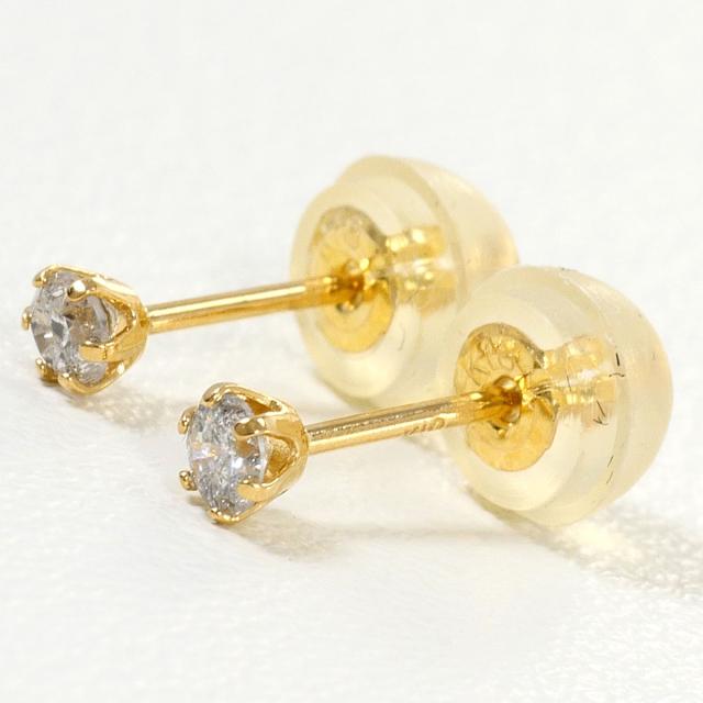 【通常価格より10%OFF】K18 18金 YG イエローゴールド ピアス ダイヤ 0.05ct 総重量約0.2g ジュエリー 中古 9,990円