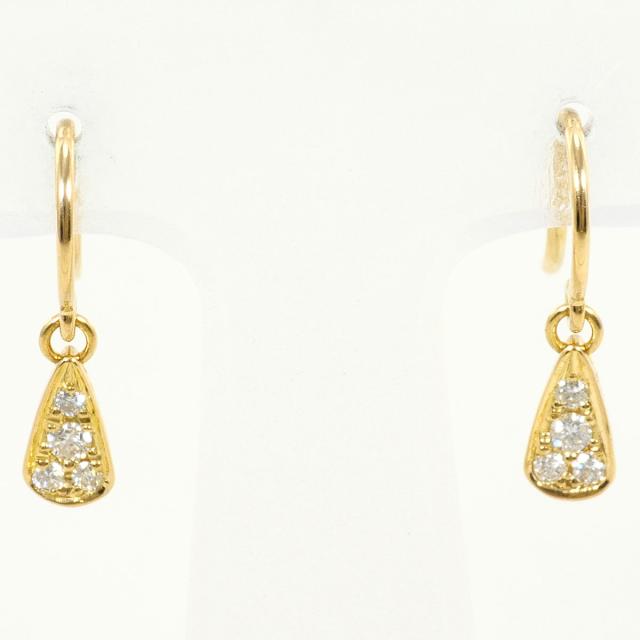 K18 18金 YG イエローゴールド ピアス ダイヤ 0.07ct 総重量約1.2g ジュエリー 中古