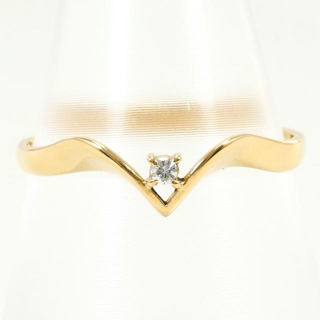 【通常価格より10%OFF】K18 18金 YG イエローゴールド リング・指輪 9.5号 ダイヤ 0.02ct 総重量約1.2g ジュエリー 中古