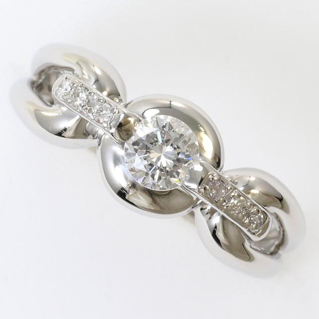PT900 プラチナ リング・指輪 8.5号 ダイヤ 0.2ct SI2 鑑定書 総重量約5.7g ジュエリー 中古