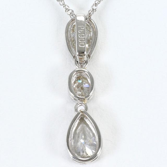 PT900 プラチナ PT850 プラチナ ネックレス ダイヤ 0.80 ct ダイヤ 0.20 ct 鑑別書 総重量約2.6g 約40cm ジュエリー 中古_2