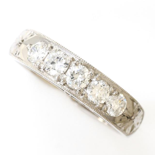 PT900 プラチナ リング・指輪 12号 ダイヤ 0.53ct カード鑑別書 総重量約5.5g ジュエリー 中古