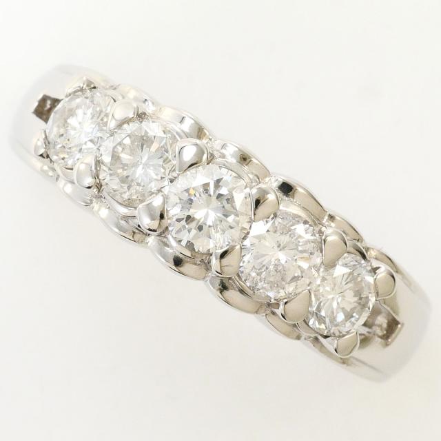 PT900 プラチナ リング・指輪 15.5号 ダイヤ 1.00ct 鑑別書 総重量約7.7g ジュエリー 中古