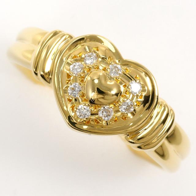 【通常価格より10%OFF】K18 18金 YG イエローゴールド リング・指輪 12号 ダイヤ 0.10 ct 鑑別書 総重量約4.2g ジュエリー 中古