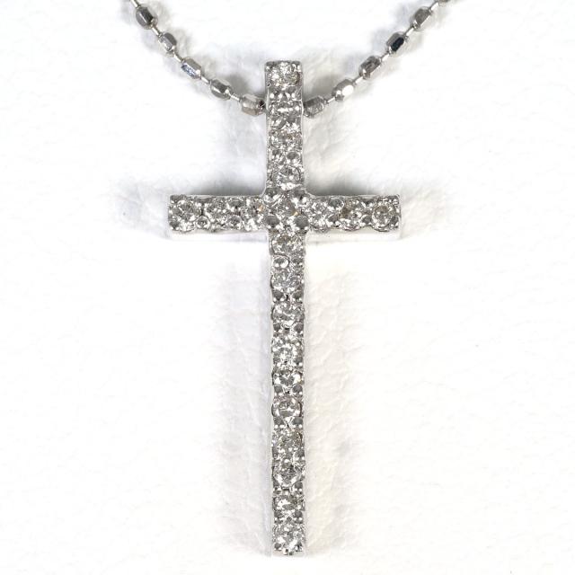 【通常価格より5%OFF】K18 18金 WG ホワイトゴールド ネックレス ダイヤ 0.1ct 総重量約2.6g 約45cm ジュエリー 中古