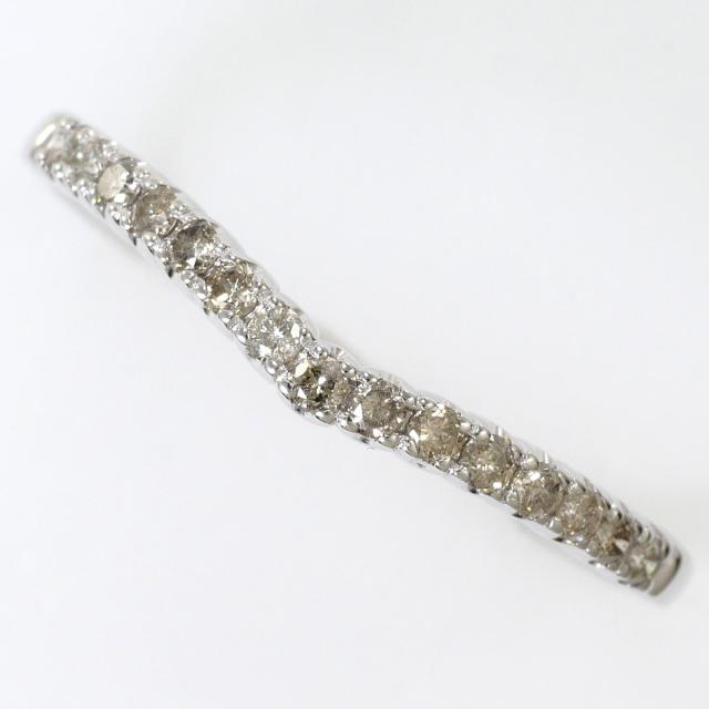 K10 10金 WG ホワイトゴールド リング・指輪 17号 ダイヤ 0.20ct 総重量約0.8g ジュエリー 中古
